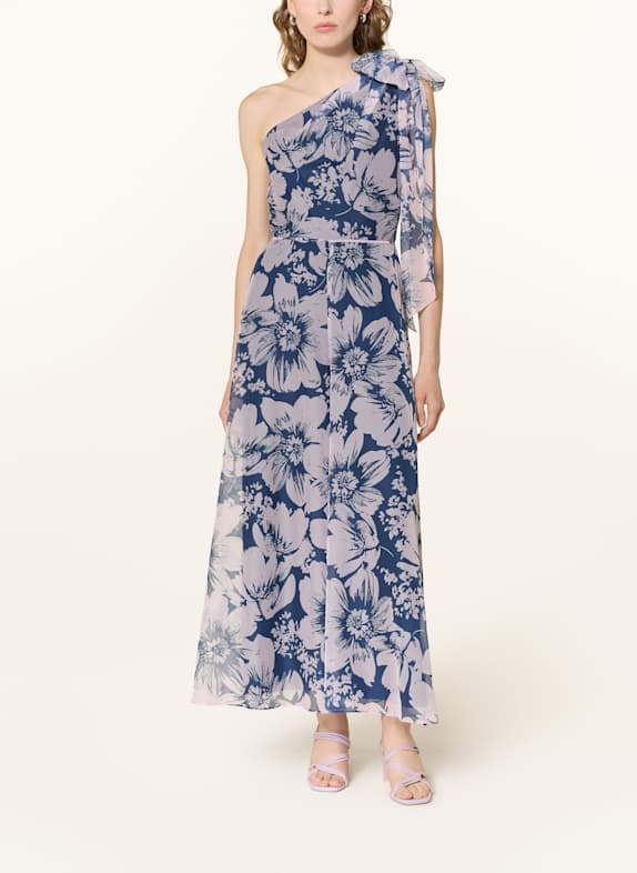 ADRIANNA PAPELL One-Shoulder-Jumpsuit DUNKELBLAU / HELLLILA