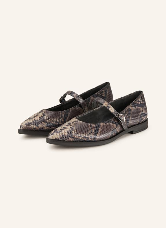paul green Mary-Jane-Ballerinas BOA SAFARI BEIGE/ DUNKELBRAUN