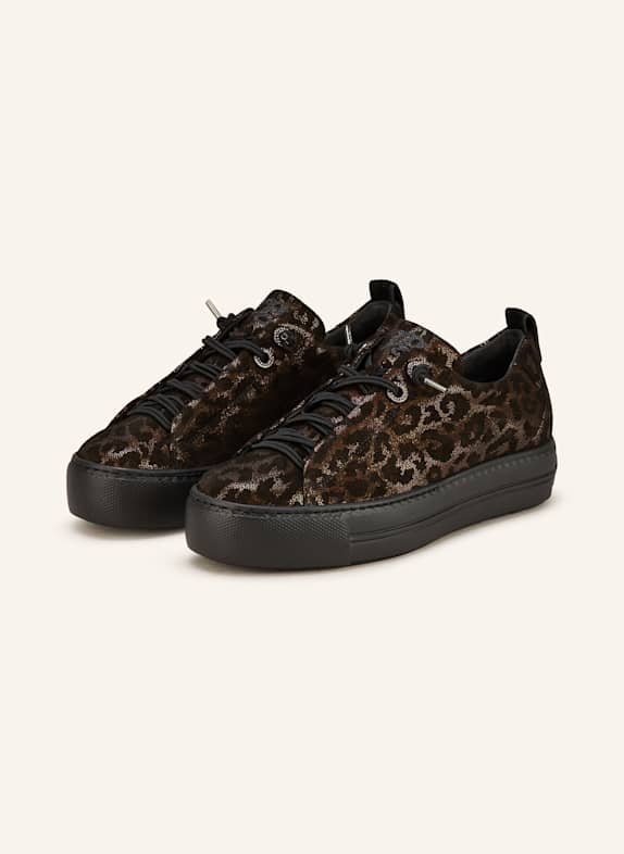 paul green Sneaker GLOSSY LEO SCHWARZ/ DUNKELBRAUN
