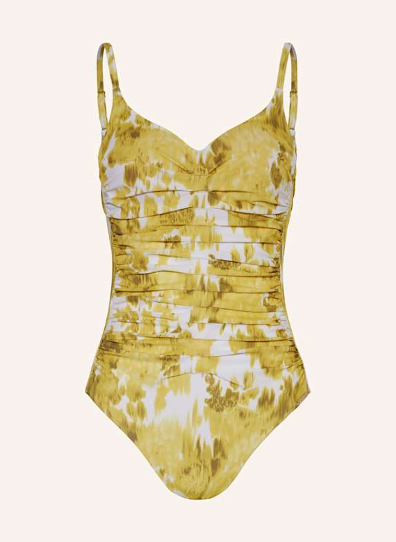 MARYAN MEHLHORN Bügel-Badeanzug SOFT FOCUS FLORALS GELB / WEISS / GRAU