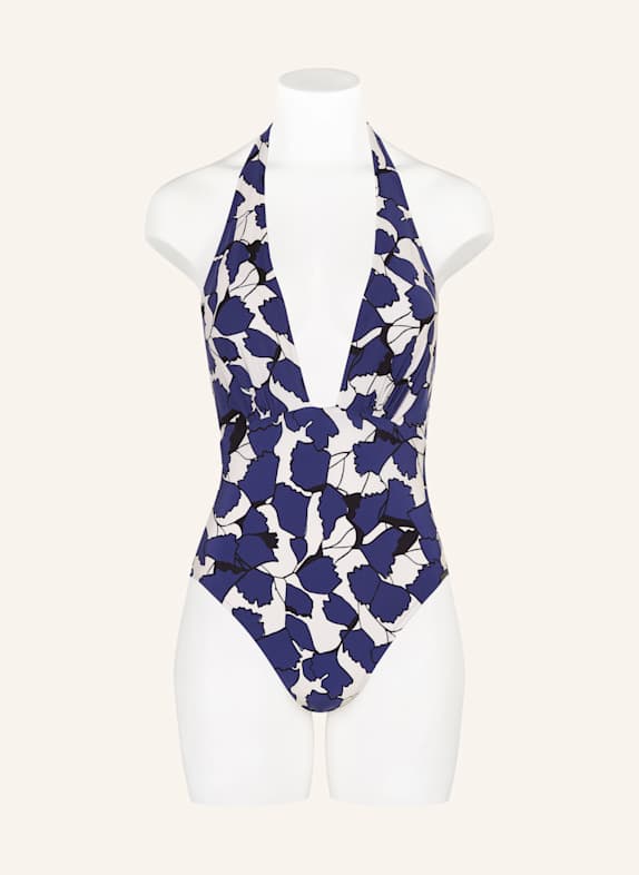 MARYAN MEHLHORN Neckholder-badpak BLUE LEAVES BLAUW / CRÈME / ZWART