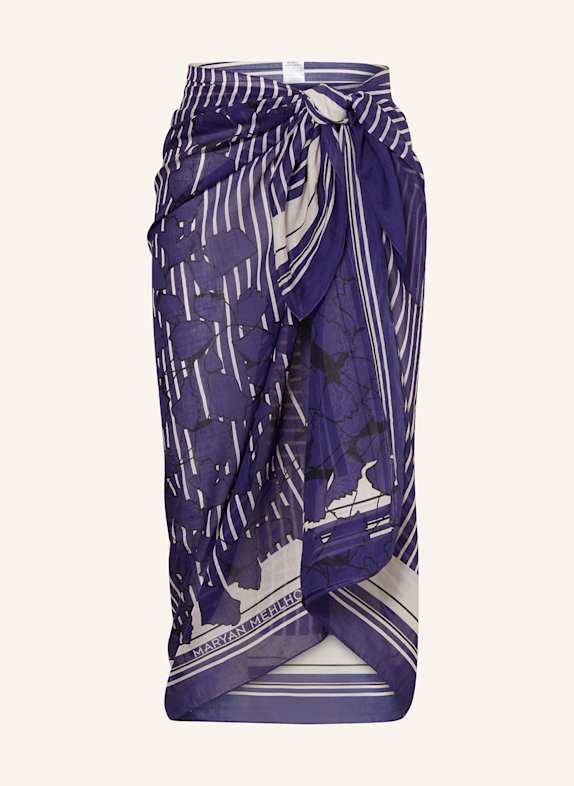 MARYAN MEHLHORN Pareo BLUE LEAVES BLAU/ WEISS