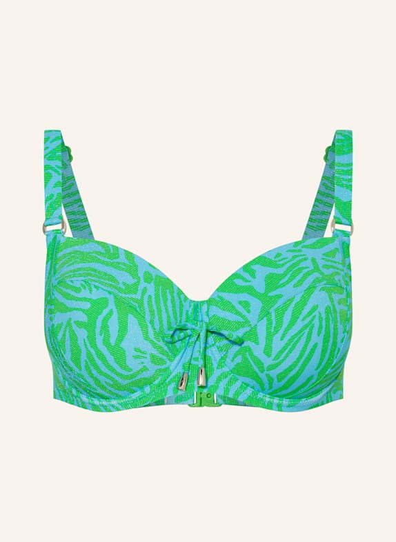 Lidea Horní díl bikin s kosticemi AQUA MUSE s třpytivou přízí TYRKYSOVÁ/ SVĚTLE ZELENÁ