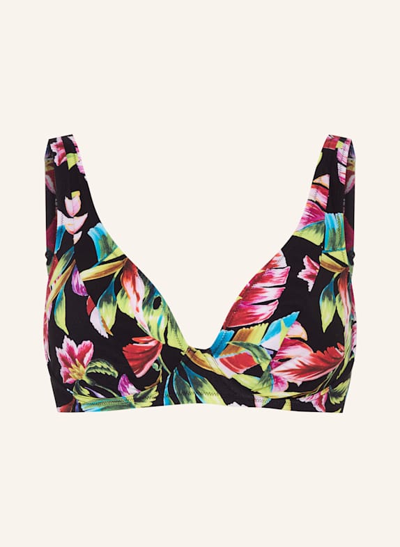 Lidea EXOTIC BLAZE underwired bikini top BLACK/ LIGHT GREEN/ FUCHSIA