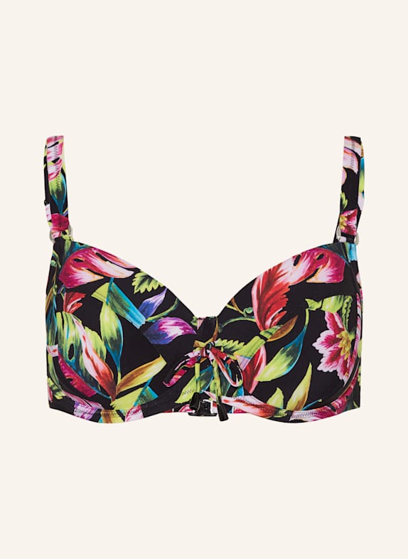 Lidea EXOTIC BLAZE underwired bikini top BLACK/ LIGHT GREEN/ FUCHSIA
