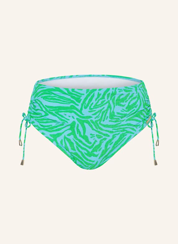 Lidea High Waist bikinové kalhotky AQUA MUSE s třpytivou přízí TYRKYSOVÁ/ SVĚTLE ZELENÁ