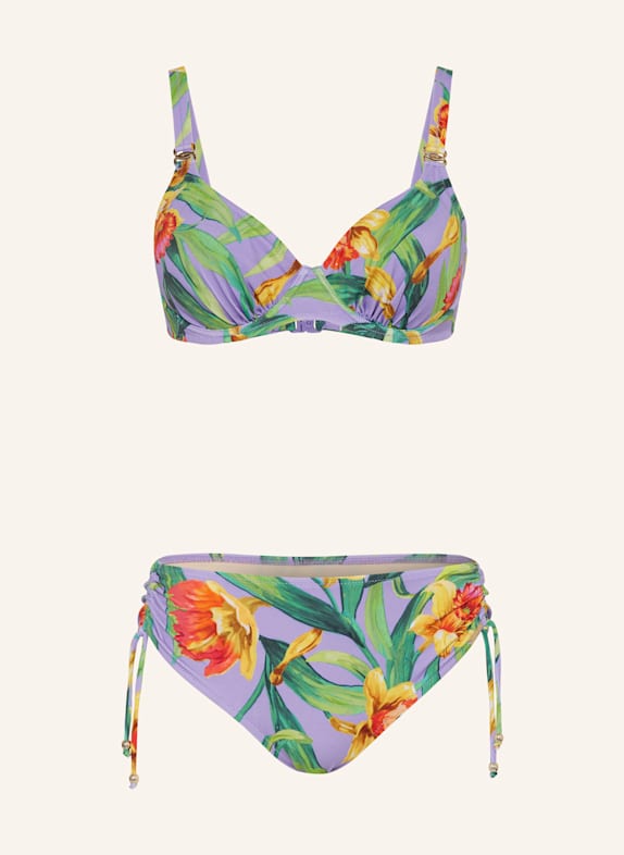 Charmline Underwired bikini BOTANIQUE RADIANCE LIGHT PURPLE/ GREEN/ YELLOW