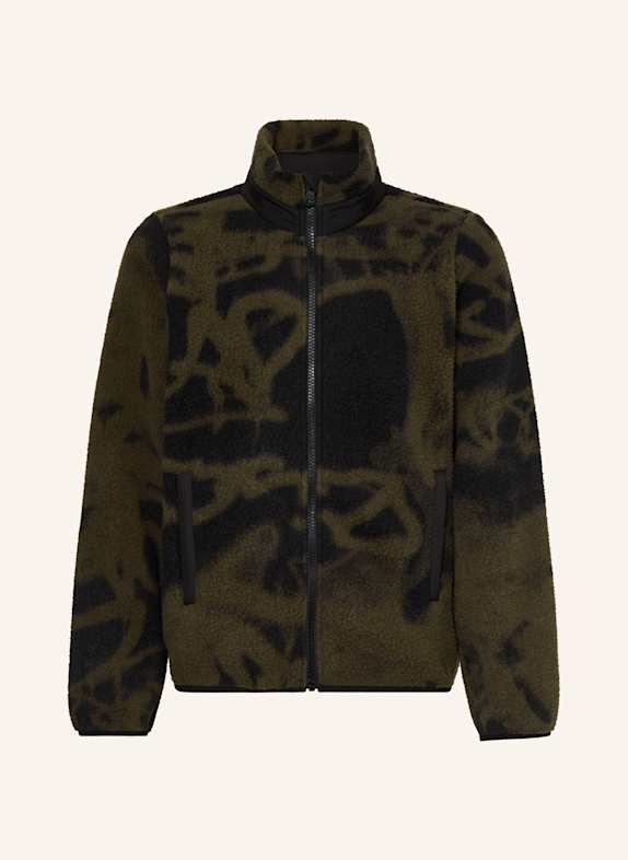 s.Oliver RED Fleecová bunda KHAKI / ČERNÁ