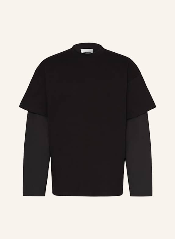 JIL SANDER Tričko s dlouhým rukávem ČERNÁ