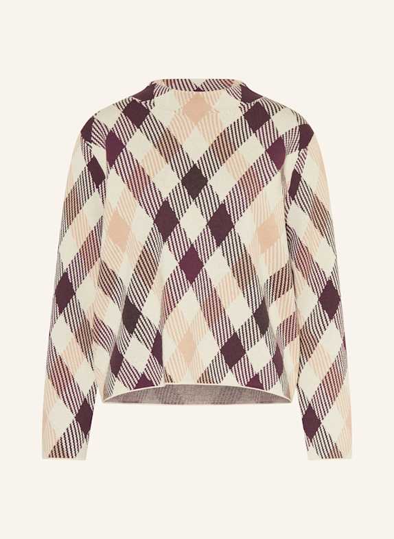 comma Pullover DUNKELBRAUN / BEIGE / CREME