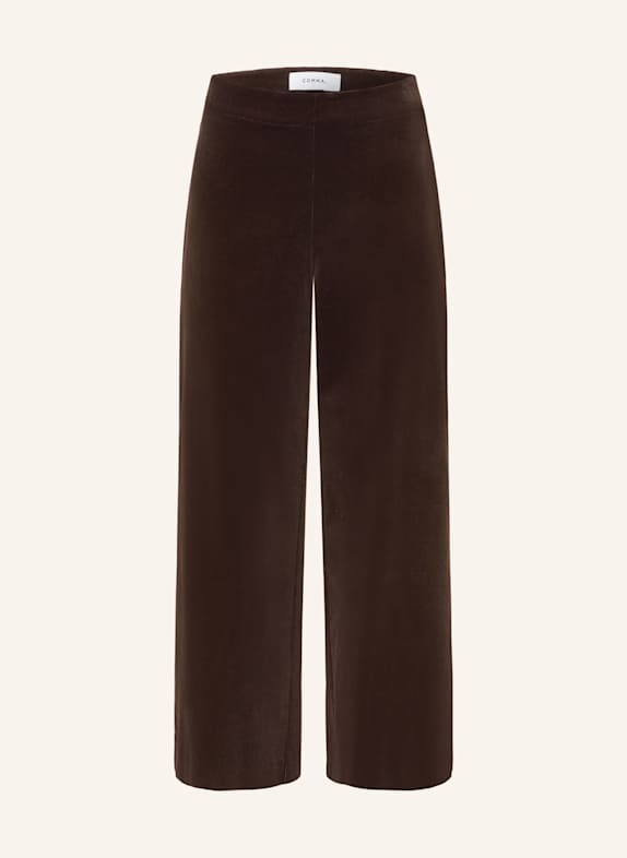 comma 7/8 corduroy pants DARK BROWN
