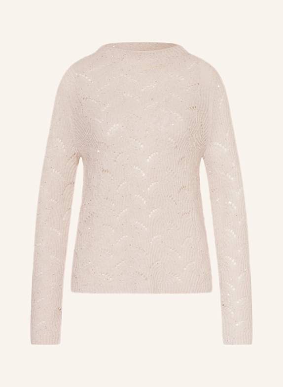 s.Oliver BLACK LABEL Pullover mit Glitzergarn und Pailletten CREME
