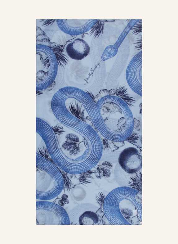 friendly hunting Cashmere-Tuch BLAU/ HELLBLAU