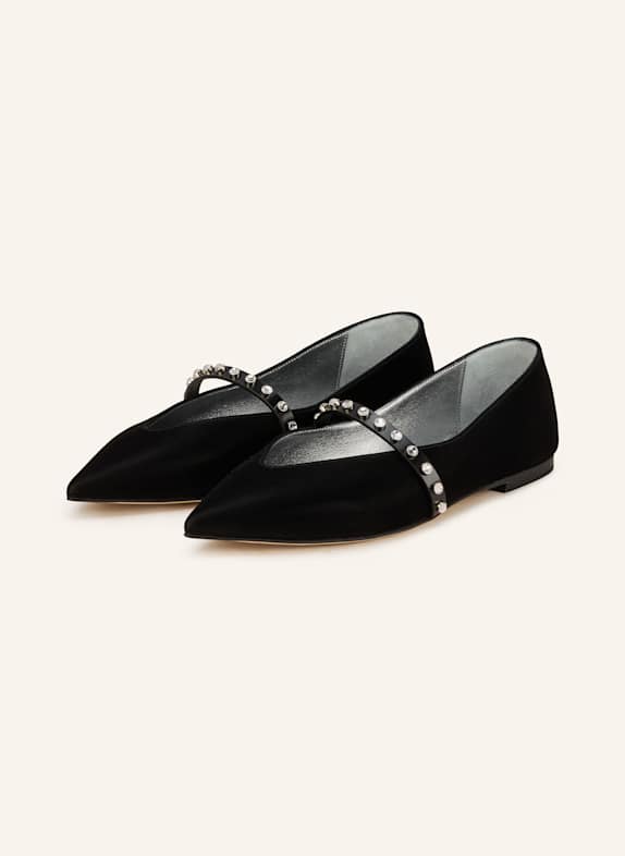 McQUEEN Ballerinas mit Schmucksteinen SCHWARZ