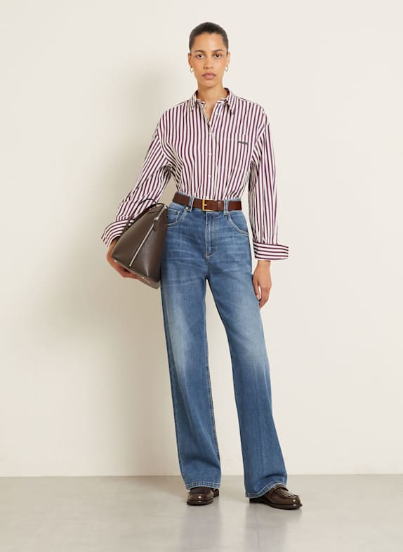 BRUNELLO CUCINELLI overhemdblouse ECRU / FUCHSIA