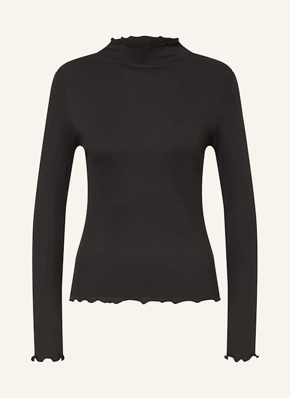 darling harbour Long sleeve shirt with ruffles BLACK