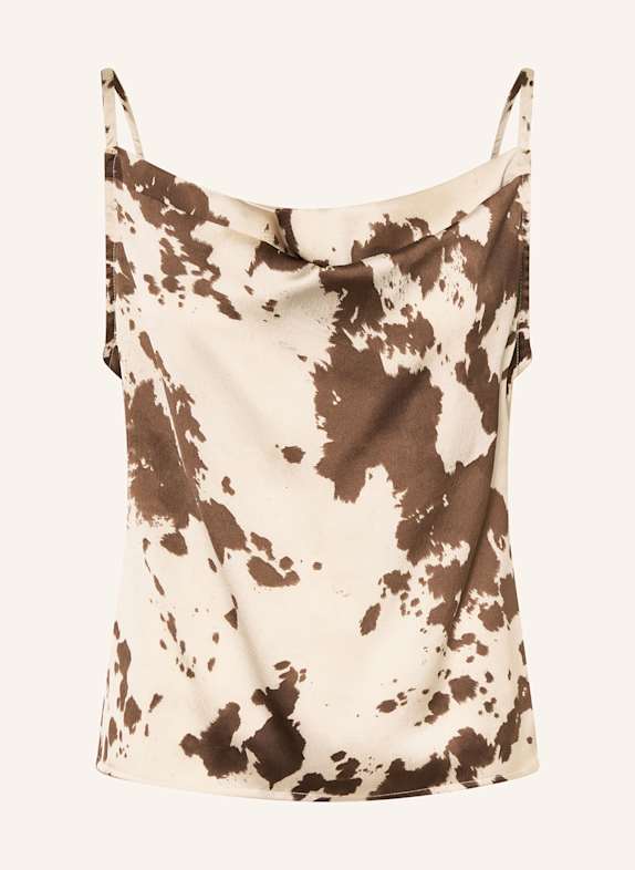 NEO NOIR Satin top LINDY LIGHT BROWN/ DARK BROWN