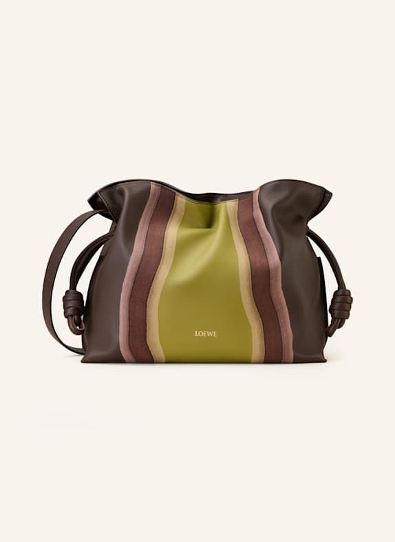 LOEWE Crossbody bag FLAMENCO MEDIUM DARK BROWN/ BROWN/ LIGHT GREEN