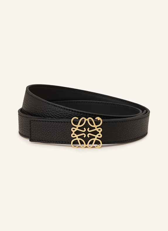 LOEWE Reversible belt ANAGRAM BLACK/ GOLD