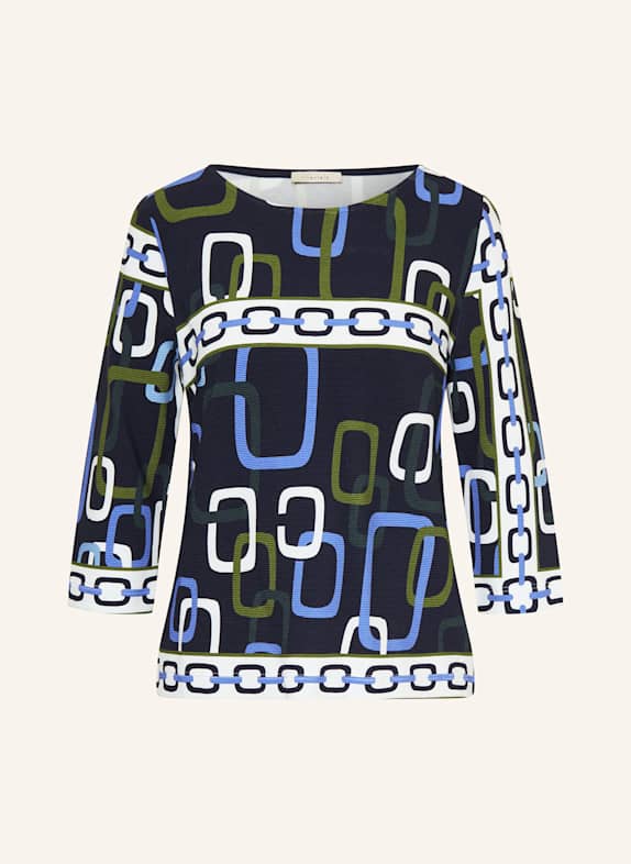 lilienfels Shirt mit 3/4-Arm SCHWARZ / DUNKELGRÜN / BLAU