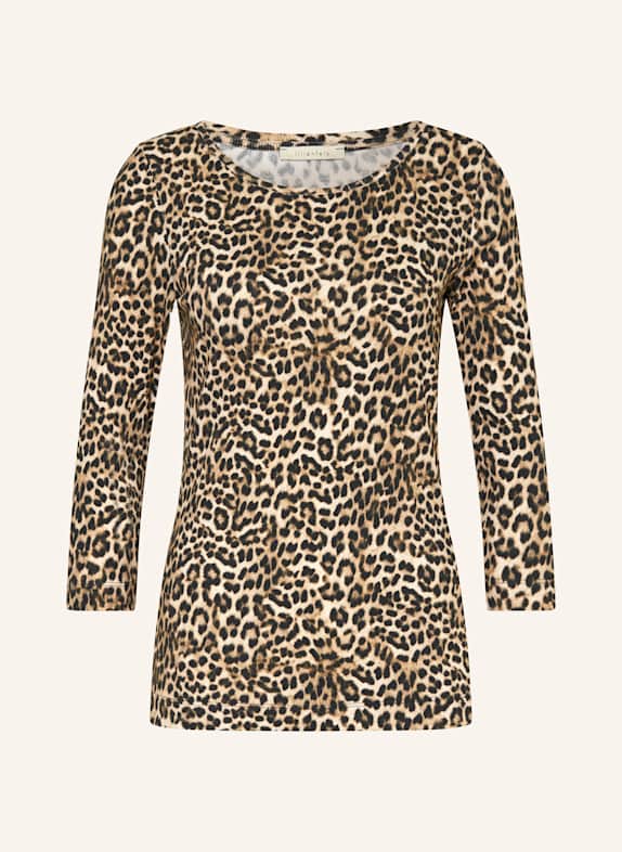 lilienfels Shirt with 3/4 sleeves LIGHT BROWN/ BLACK