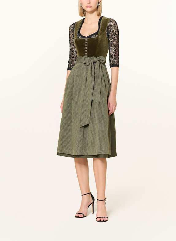 Johann & Johanna Dirndlblouse van kant met 3/4-mouwen ZWART