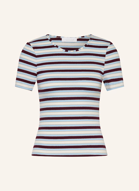 Rich & Royal T-Shrit mit Glitzergarn HELLBLAU/ ECRU/ DUNKELROT