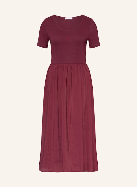 Rich & Royal Kleid im Materialmix DUNKELROT