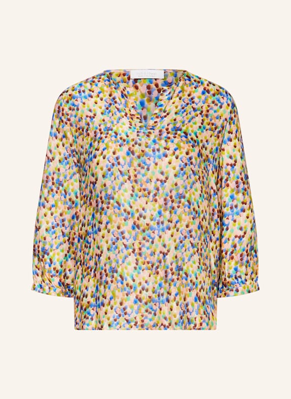 Rich & Royal Blusenshirt aus Satin mit 3/4-Arm HELLGRÜN/ BLAU/ ROSA