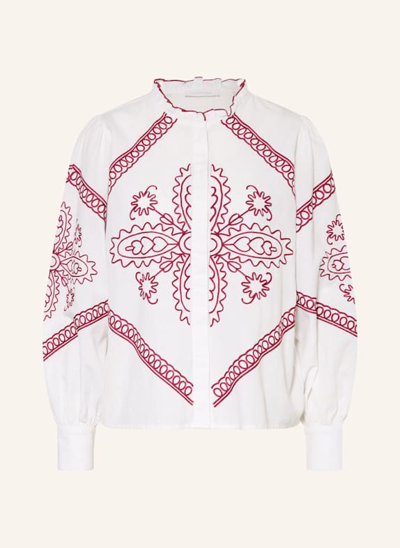 Rich & Royal Bluse WEISS/ DUNKELROT