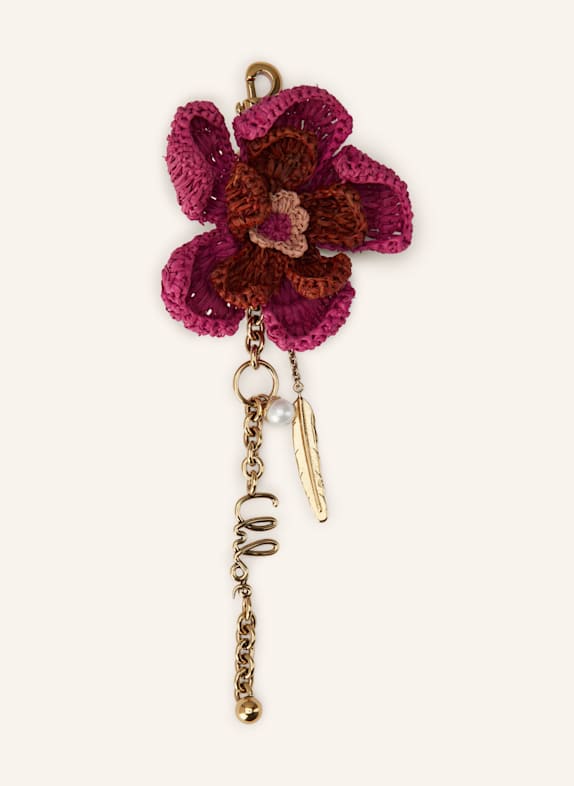Chloé Taschenanhänger GELB/ GOLD/ DUNKELBRAUN