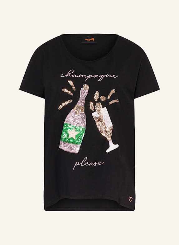 miss goodlife T-Shirt mit Pailletten SCHWARZ/ ROSA/ GRÜN