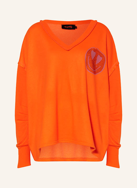 miss goodlife Sweatshirt mit Schmucksteinen NEONORANGE/ LILA/ HELLGRAU