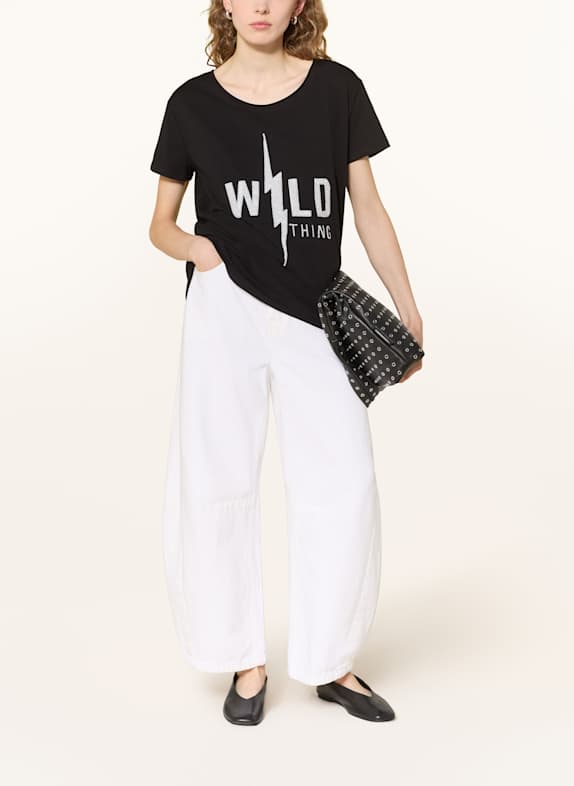 miss goodlife T-shirt met pailletten ZWART
