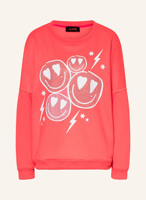 miss goodlife Sweatshirt mit Schmucksteinen NEONPINK