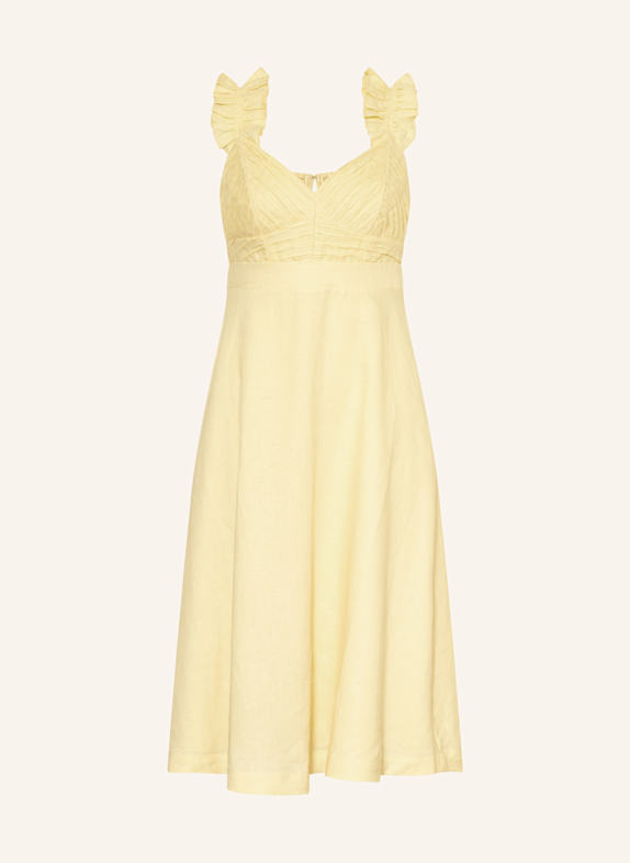 Phase Eight Leinenkleid HANNAH mit Rüschen HELLGELB