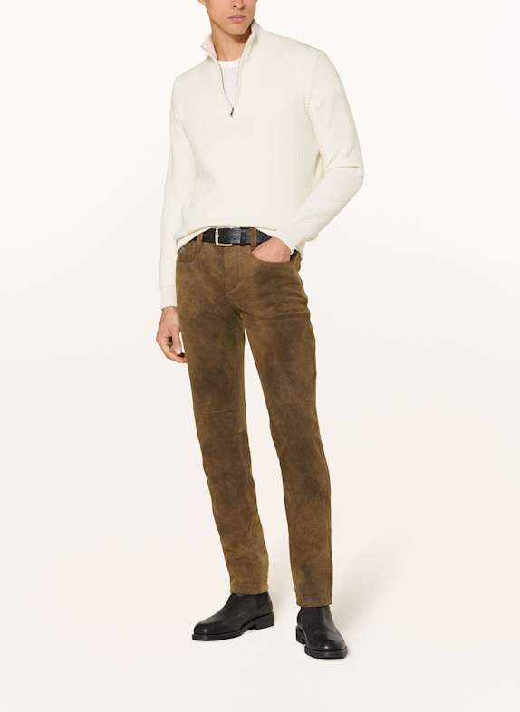 MEINDL Leren broek BULLRIDER SLIM Regular Fit BRUIN