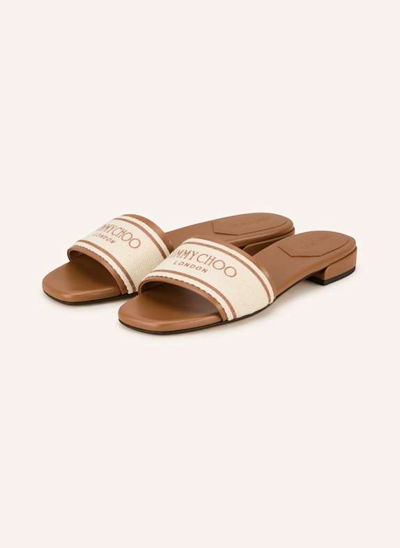JIMMY CHOO Slides JOA ECRU/ CAMEL
