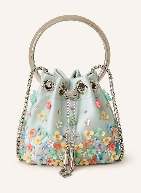 JIMMY CHOO Micro Bag BON BON mit Schmucksteinen MINT