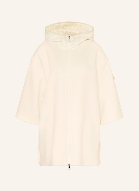 MONCLER Cape im Materialmix ECRU