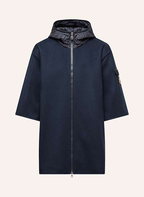 MONCLER Cape im Materialmix SCHWARZ
