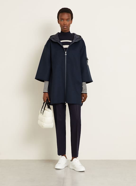 MONCLER Cape en mélange de matières NOIR