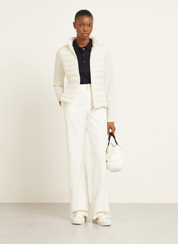 MONCLER Daunenjacke TRICOT im Materialmix ECRU