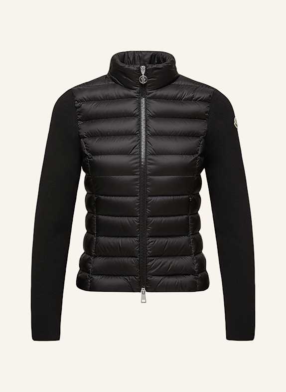 MONCLER Kurtka puchowa TRICOT z mieszanki materiałów CZARNY