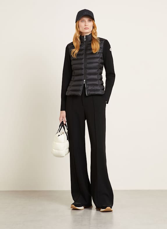 MONCLER Daunenjacke TRICOT im Materialmix SCHWARZ