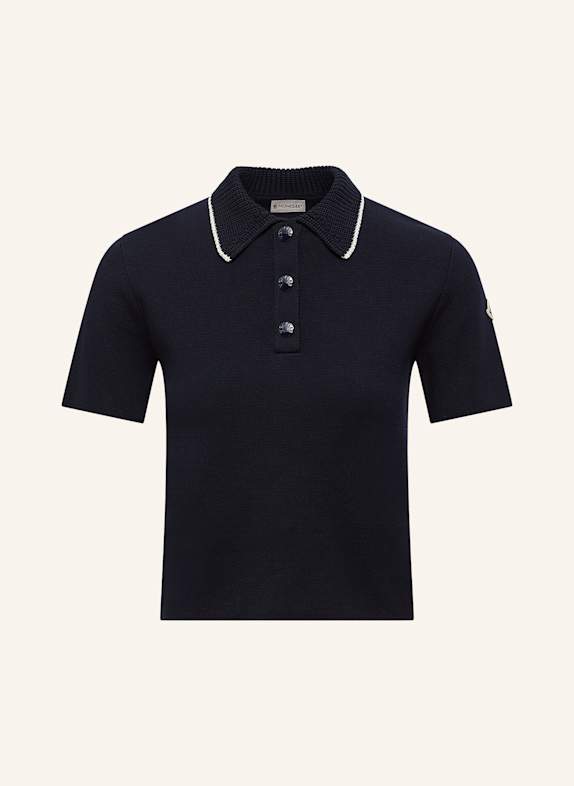 MONCLER Knitted polo shirt DARK BLUE