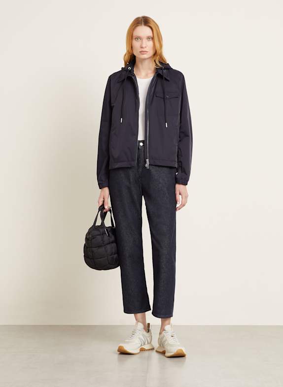 MONCLER Daunenjacke VALLERY mit abnehmbarer Kapuze DUNKELBLAU