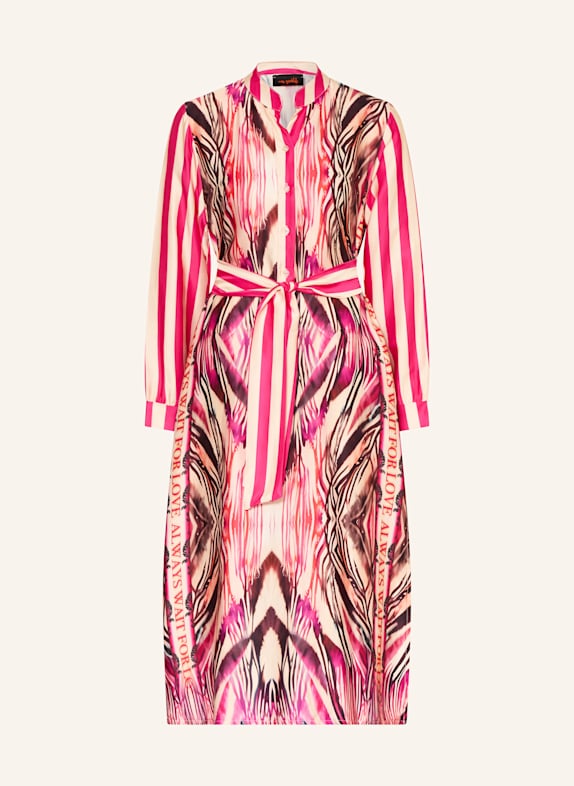 miss goodlife Satinkleid PINK/ FUCHSIA/ SCHWARZ