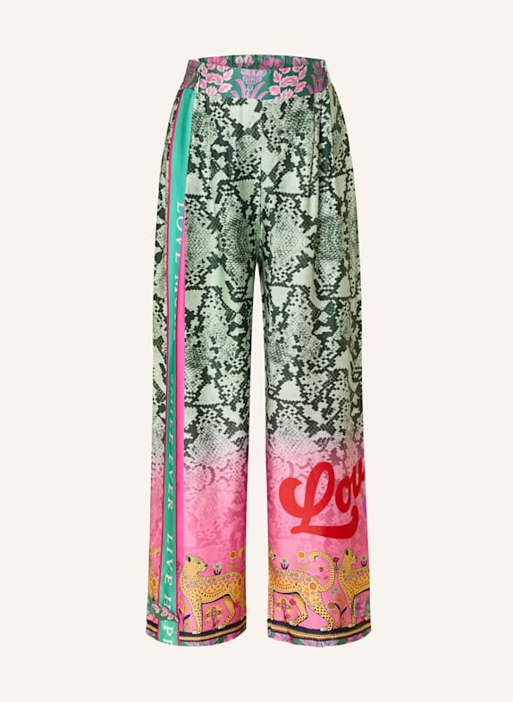 miss goodlife Marlenehose aus Satin mit Galonstreifen HELLGRÜN/ GRÜN/ PINK