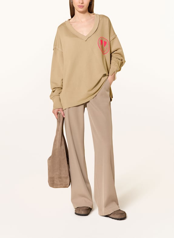 miss goodlife Sweatshirt BEIGE / NEONGROEN / NEONROZE